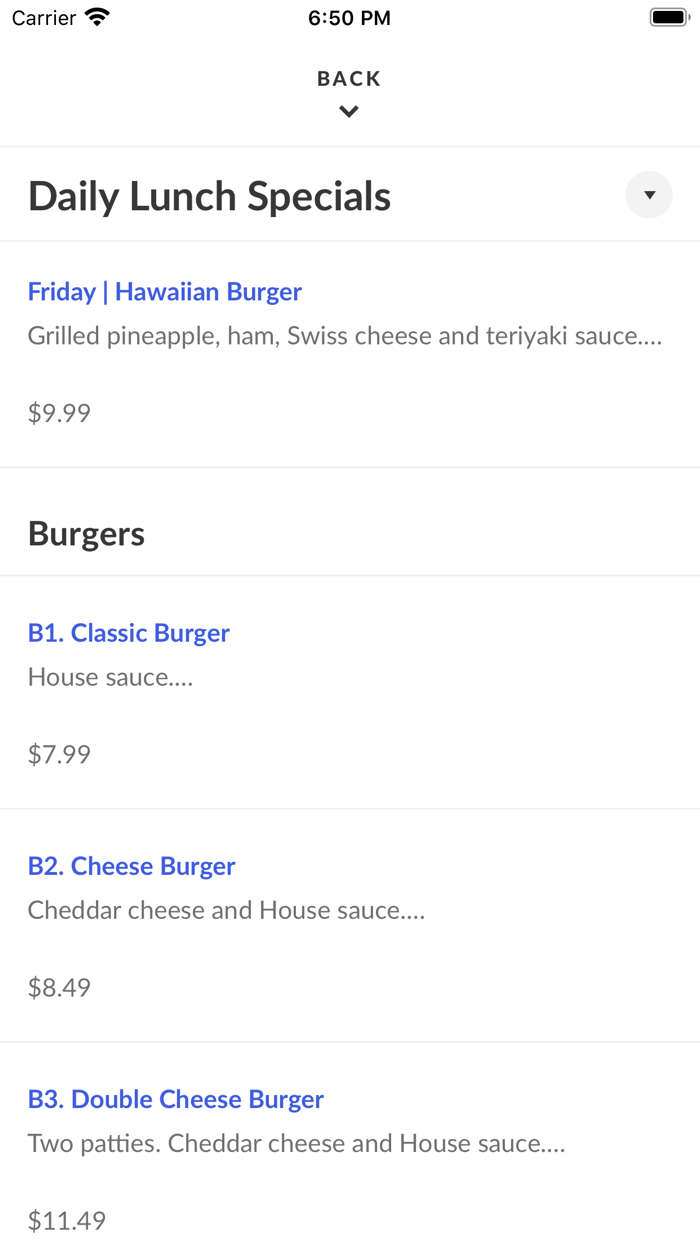 Billie on Burger and Fish Chips