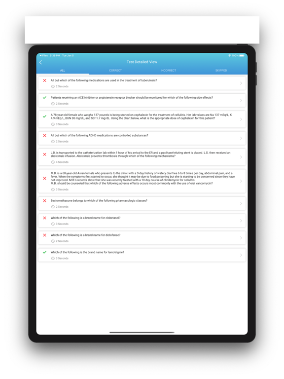 NAPLEX EXAM WITH TOP 300 DRUGS iPad screenshot 6 - Education app