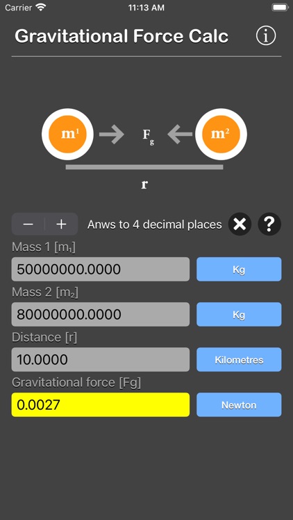 Gravitational Force Calculator