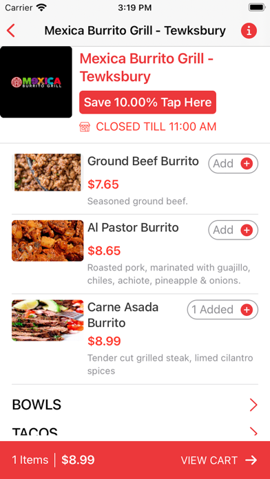 Santa Fe Burrito Grill Screenshot
