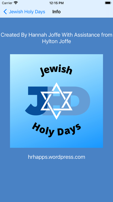 Jewish Holy Days Screenshot