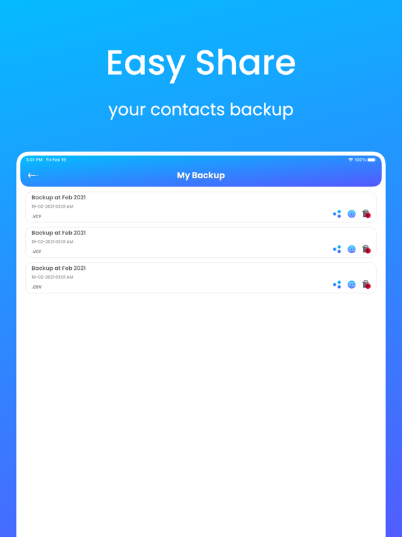 Screenshot #6 pour MCBackup - My Contact Backu‪p‬