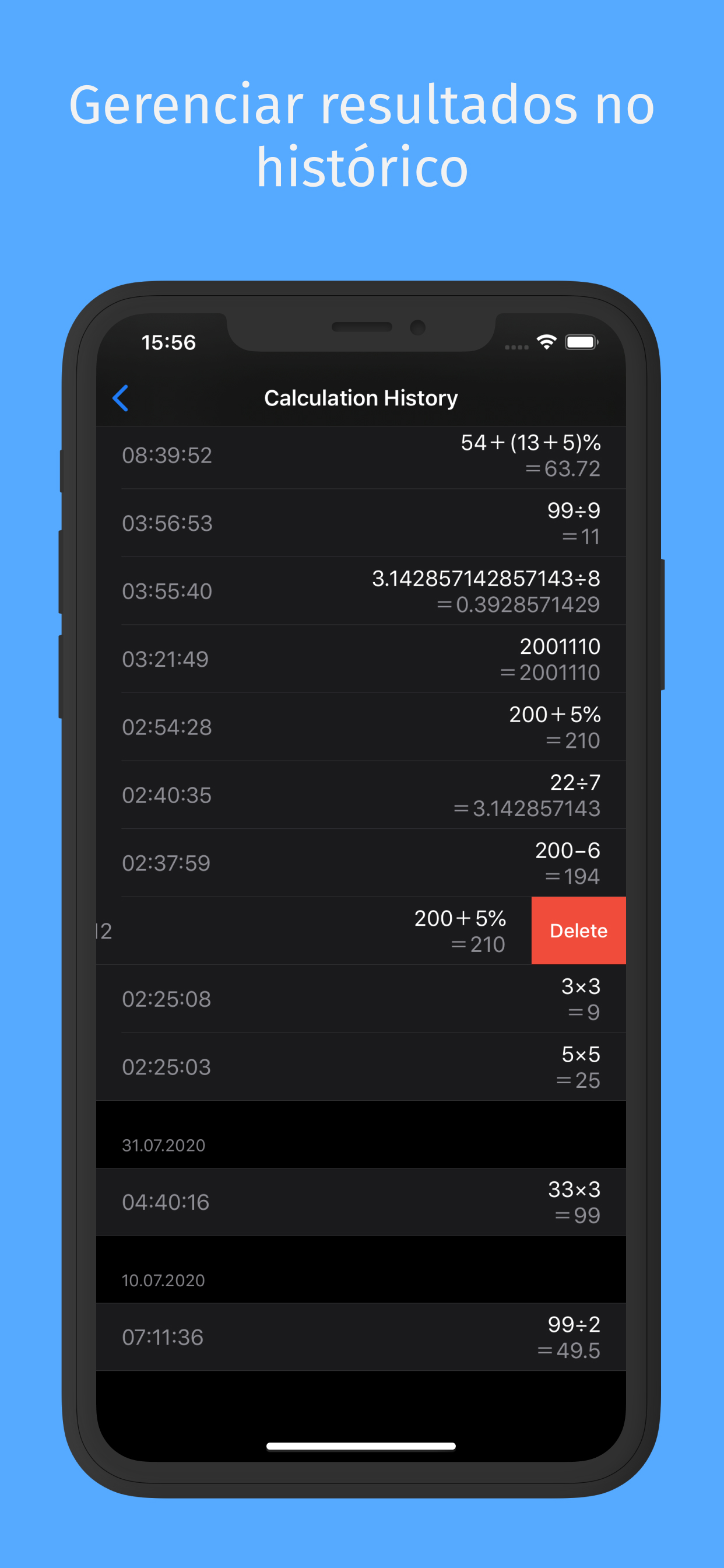 Calculadora 42 com história +