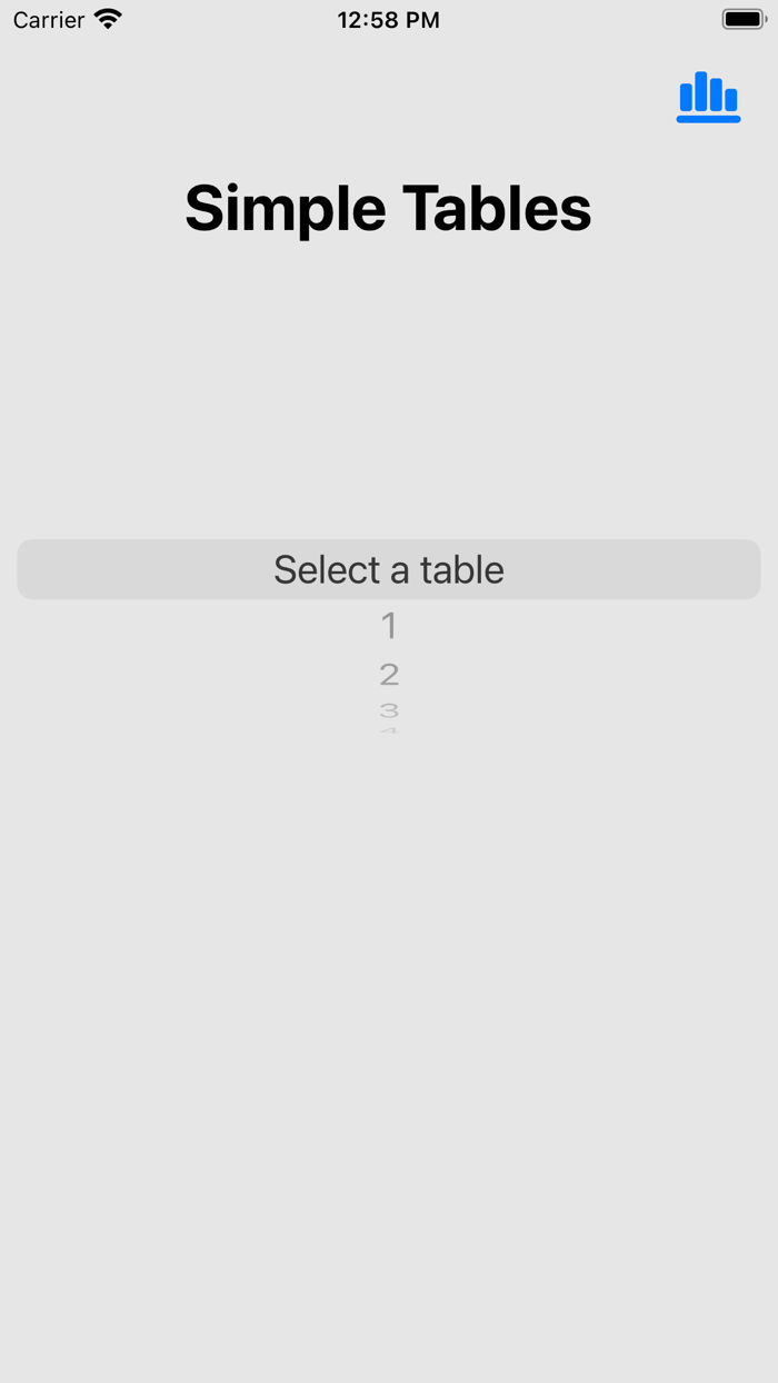 Simple Tables 0-12 Flashcards