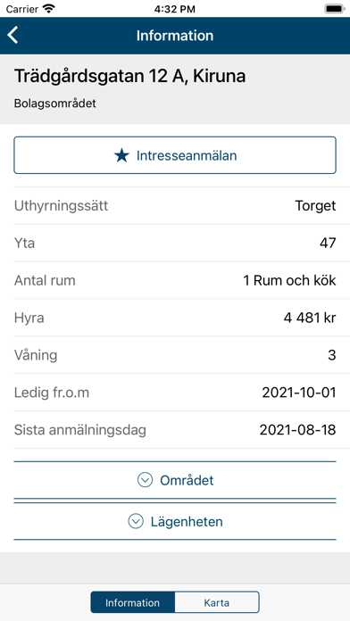LKAB Bostadsapp Screenshot