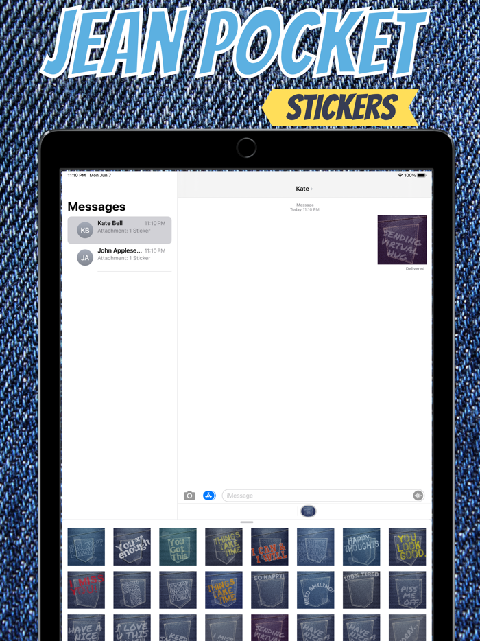 jean pocket stickers