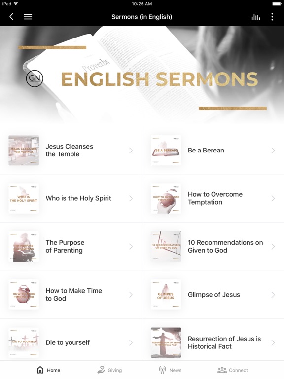Good News Church Tacoma iPad screenshot 2 - Education app
