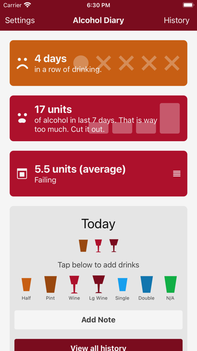 Alcohol Diary Screenshot