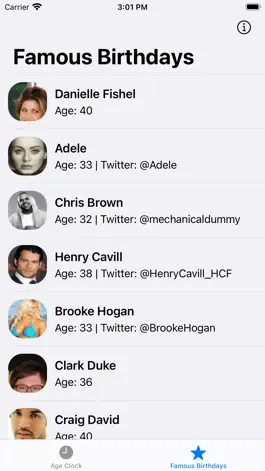 Game screenshot Age Clock with Celeb Birthdays apk