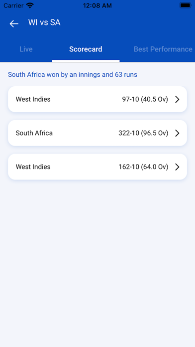 Cricboss : Live Cricket Score Screenshot
