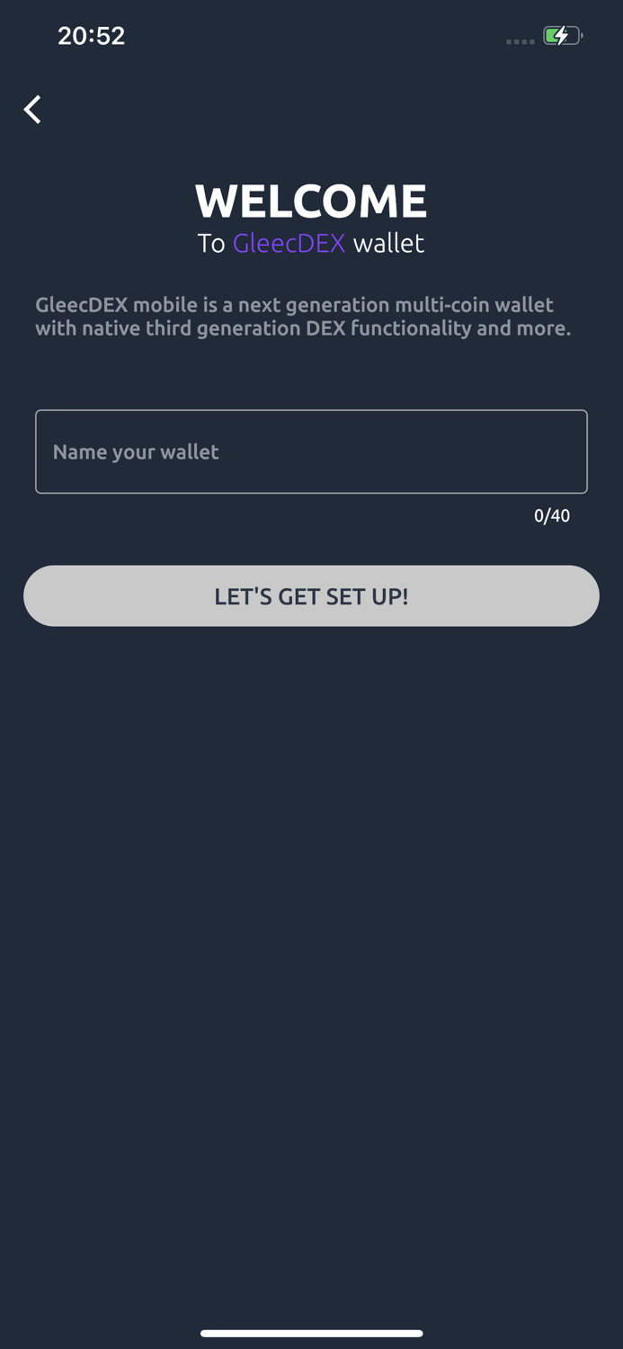 GleecDEX wallet