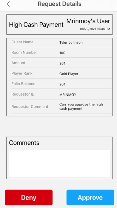 Infor HMS Approval Screenshot