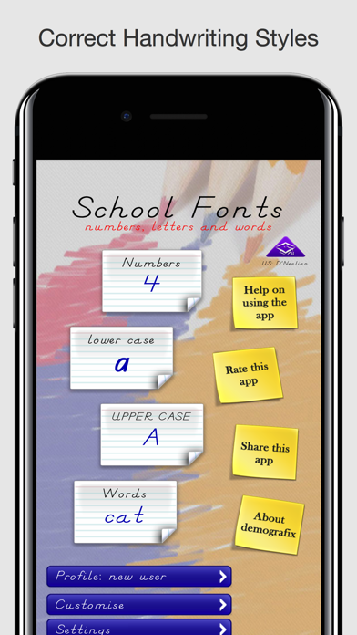 Screenshot #1 pour School Fonts -  (USA)