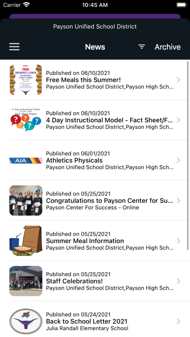 Payson Unified Schools Screenshot