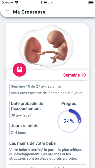 Screenshot #1 pour Ma Grossesse en Français