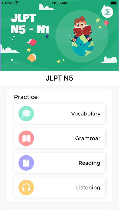 Screenshot #1 pour JLPT TEST N5 ~ N1 JAPONAIS