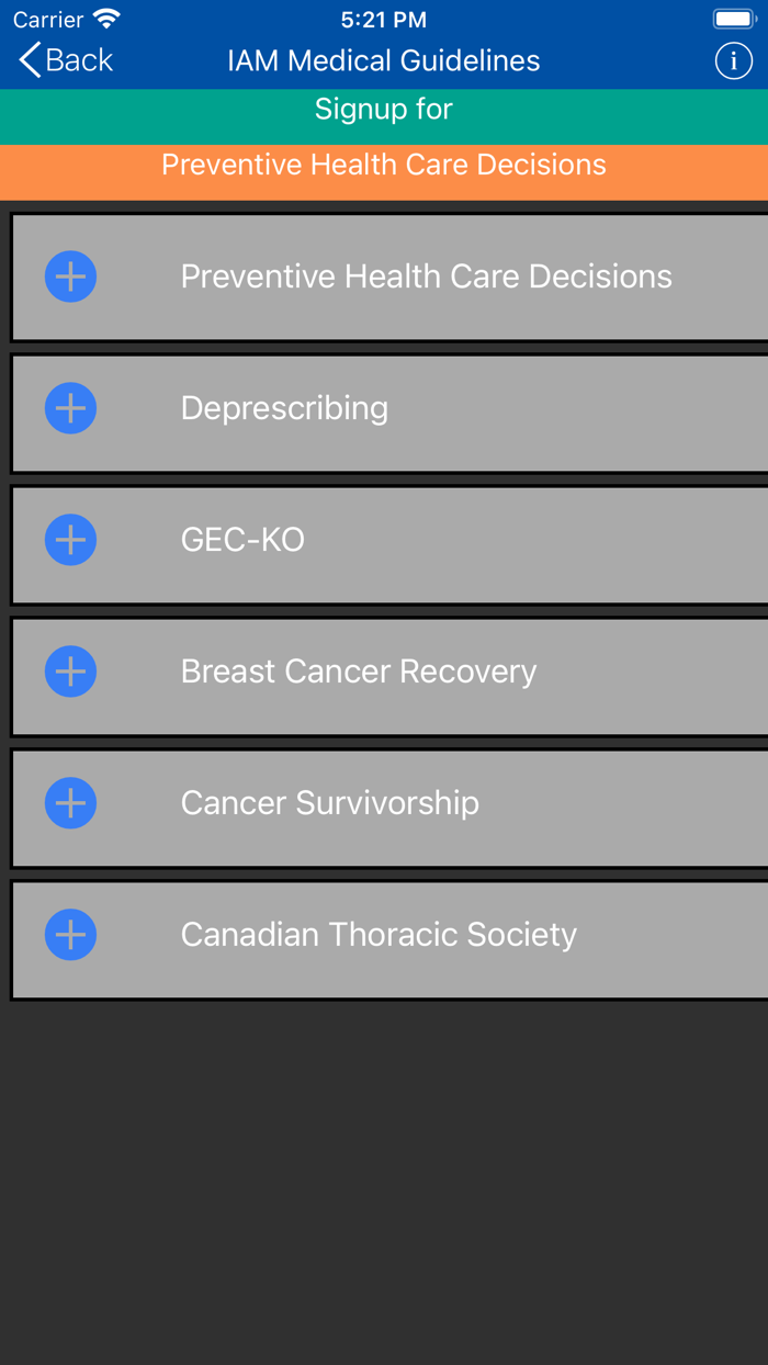 IAM Medical Guidelines