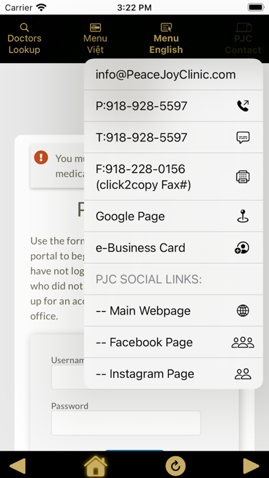 Peace Joy Clinic Screenshot
