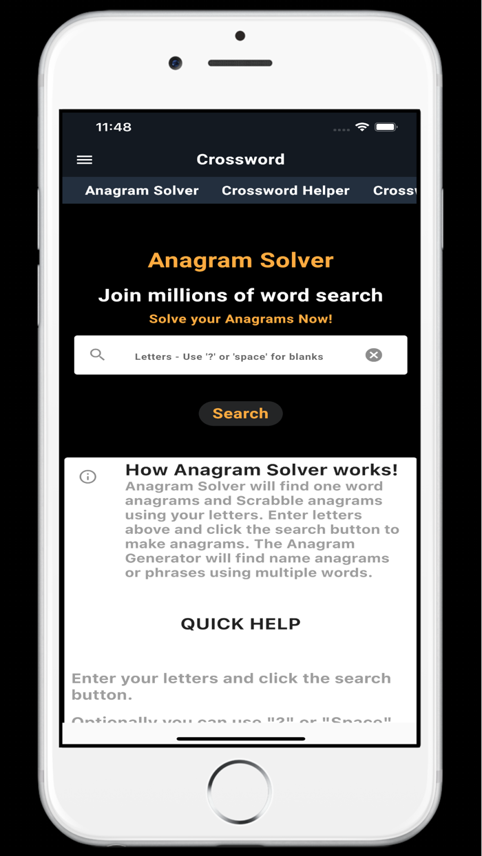 Anagram Crossword Solver