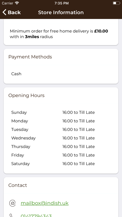 Indish Indian Restaurant Screenshot