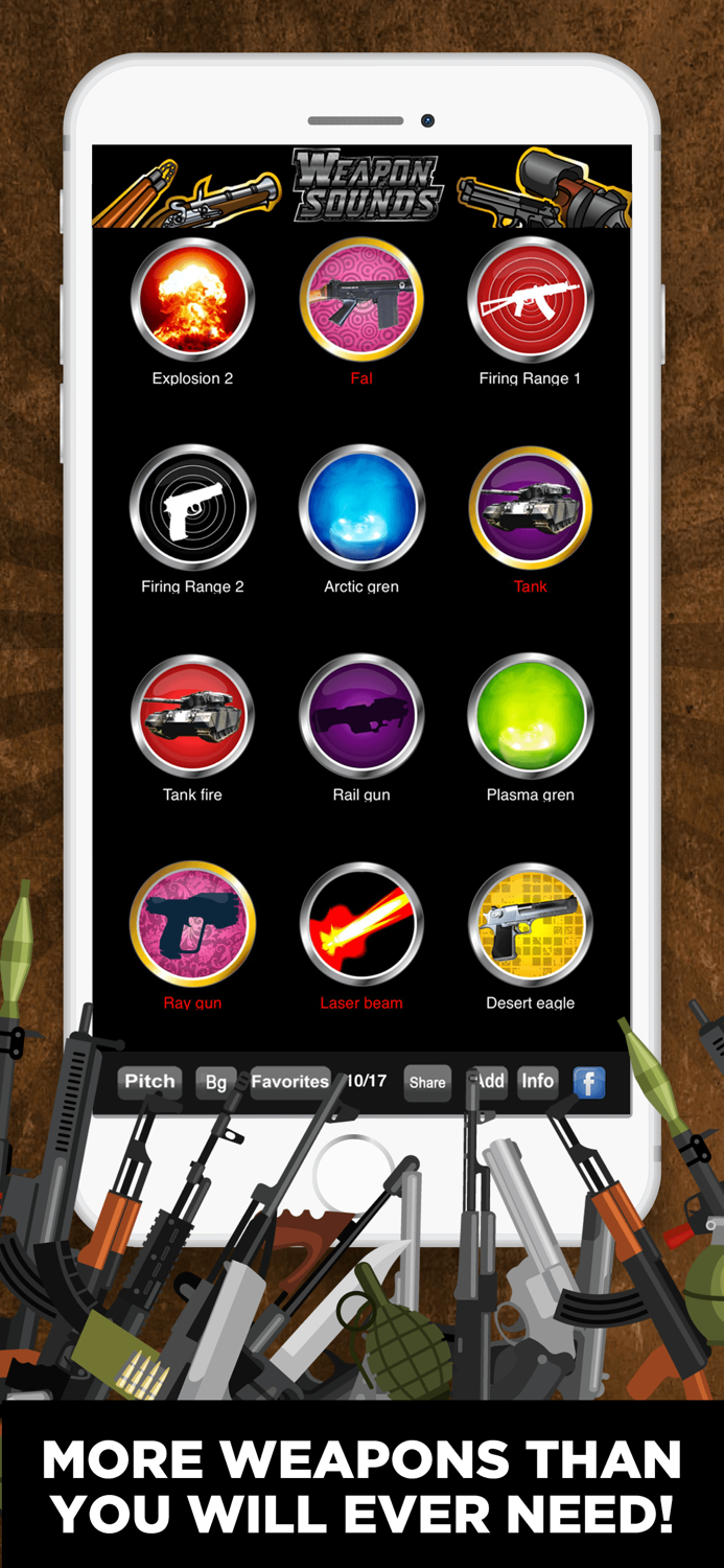 100 Weapon Sounds and Buttons