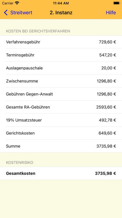 Kosten-ArbR screenshot-3