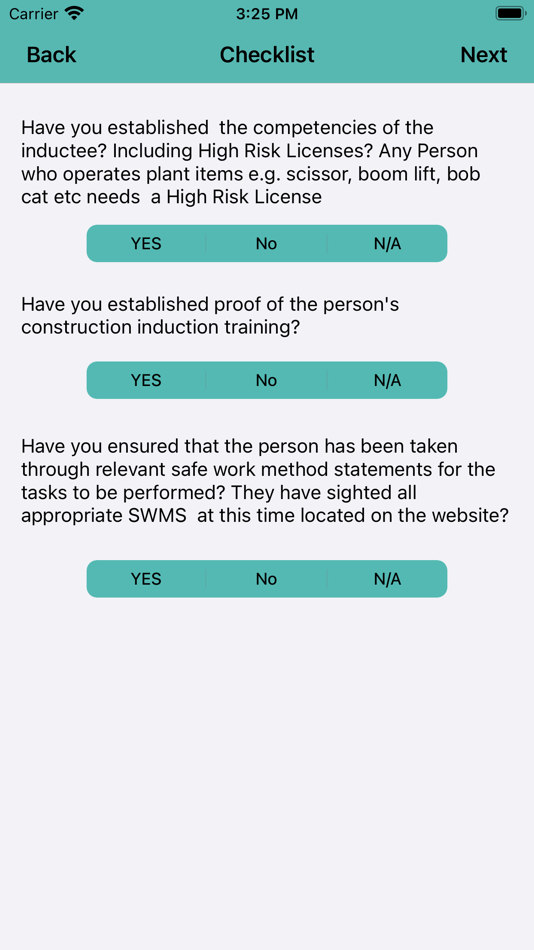 #3. SITE INDUCTION CHECKLIST (iOS) 由: My Ultimate Punter