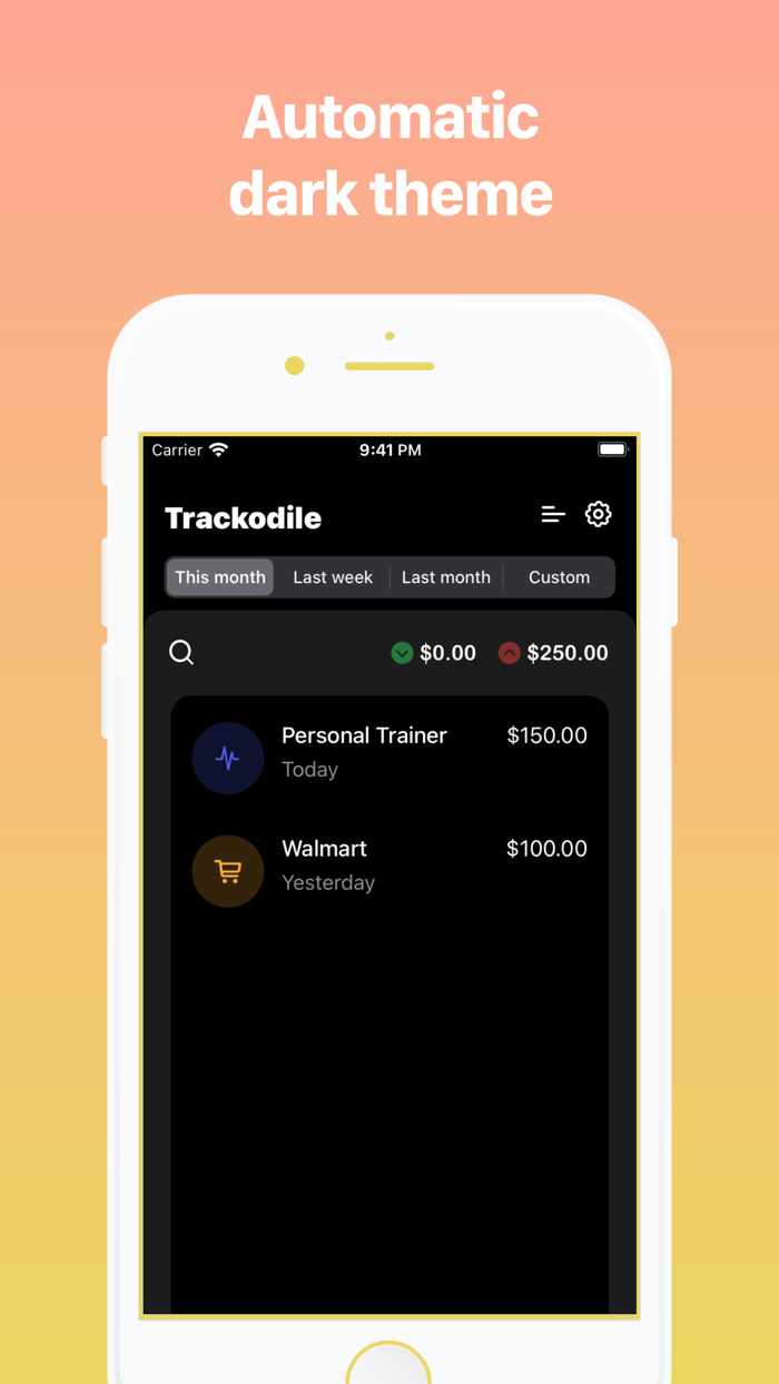 Trackodile - incomes expenses
