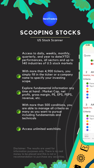 Scooping : US stock scanner Screenshot