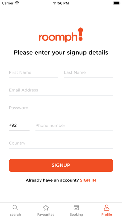 Roomph! PK Hotel Booking App Screenshot
