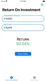 roi calculator cash evaluation iphone screenshot 2