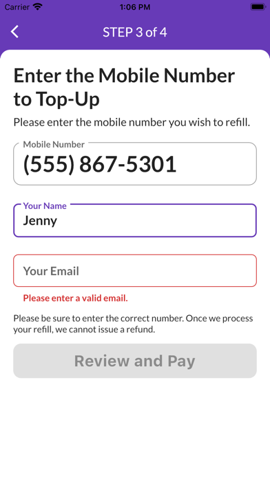 ChirpStreet Mobile Top-Up Screenshot
