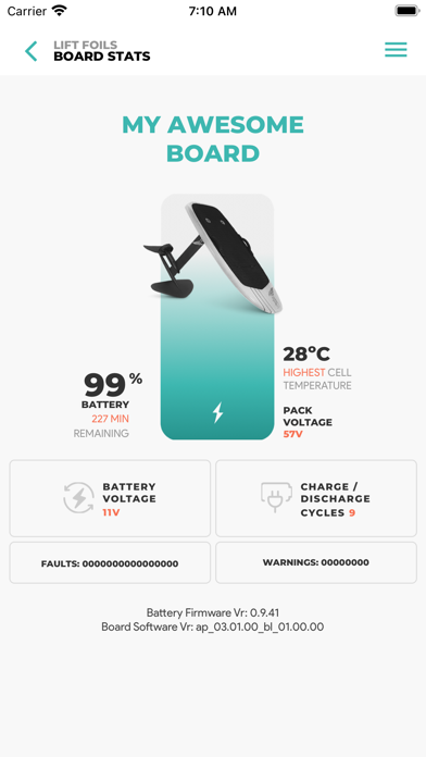 Lift eFoil - Quickstart App Screenshot