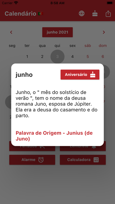 Calendário Português Screenshot