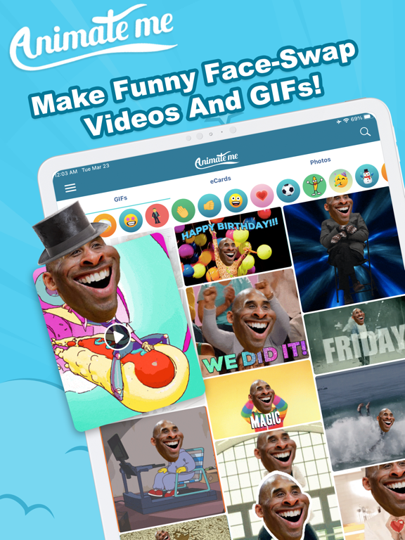 Animate Me - Funny Movie Maker with Moving Pictures, Animated Face Masks and Quotes screenshot