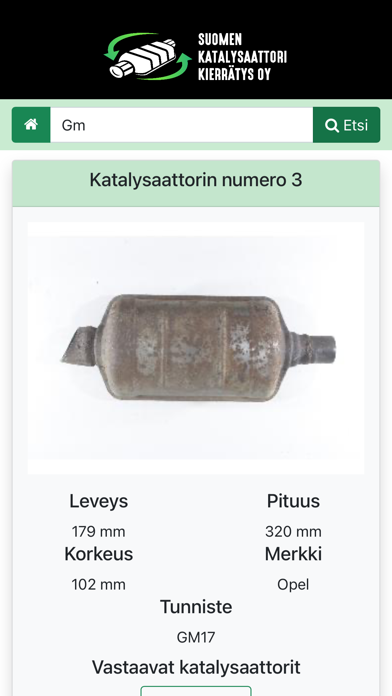 Katalysaattorikierrätys Screenshot