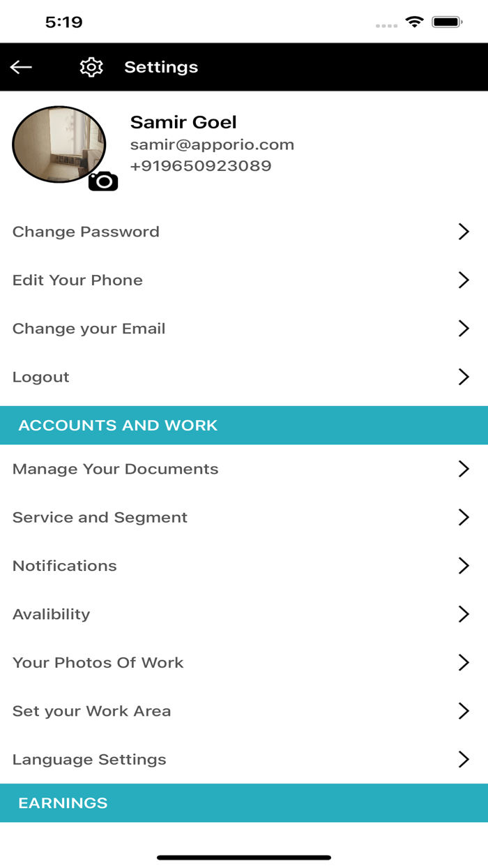 Apporio Handyman Provider