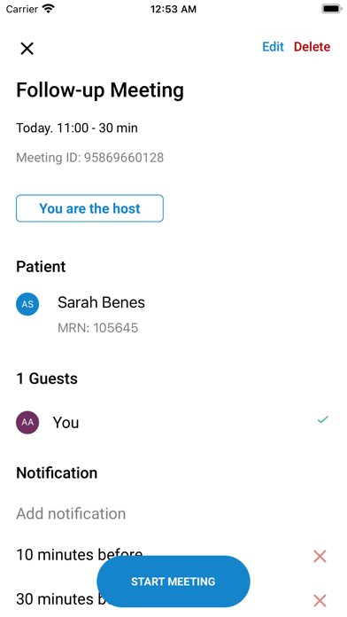 NATROX® IQ Telehealth Screenshot