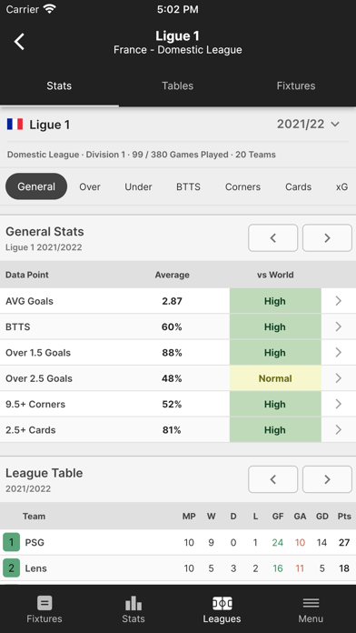 FootyStats - Soccer Stats Screenshot