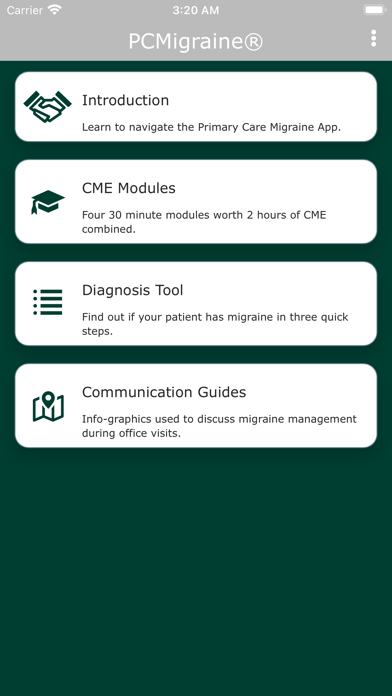Primary Care Migraine© NHF Screenshot