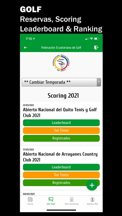 Federacion Ecuatoriana de Golf Screenshot