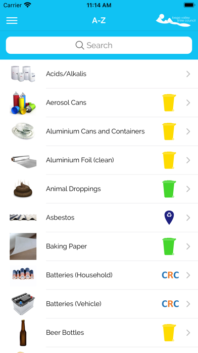 Bega Valley Shire Waste Info Screenshot