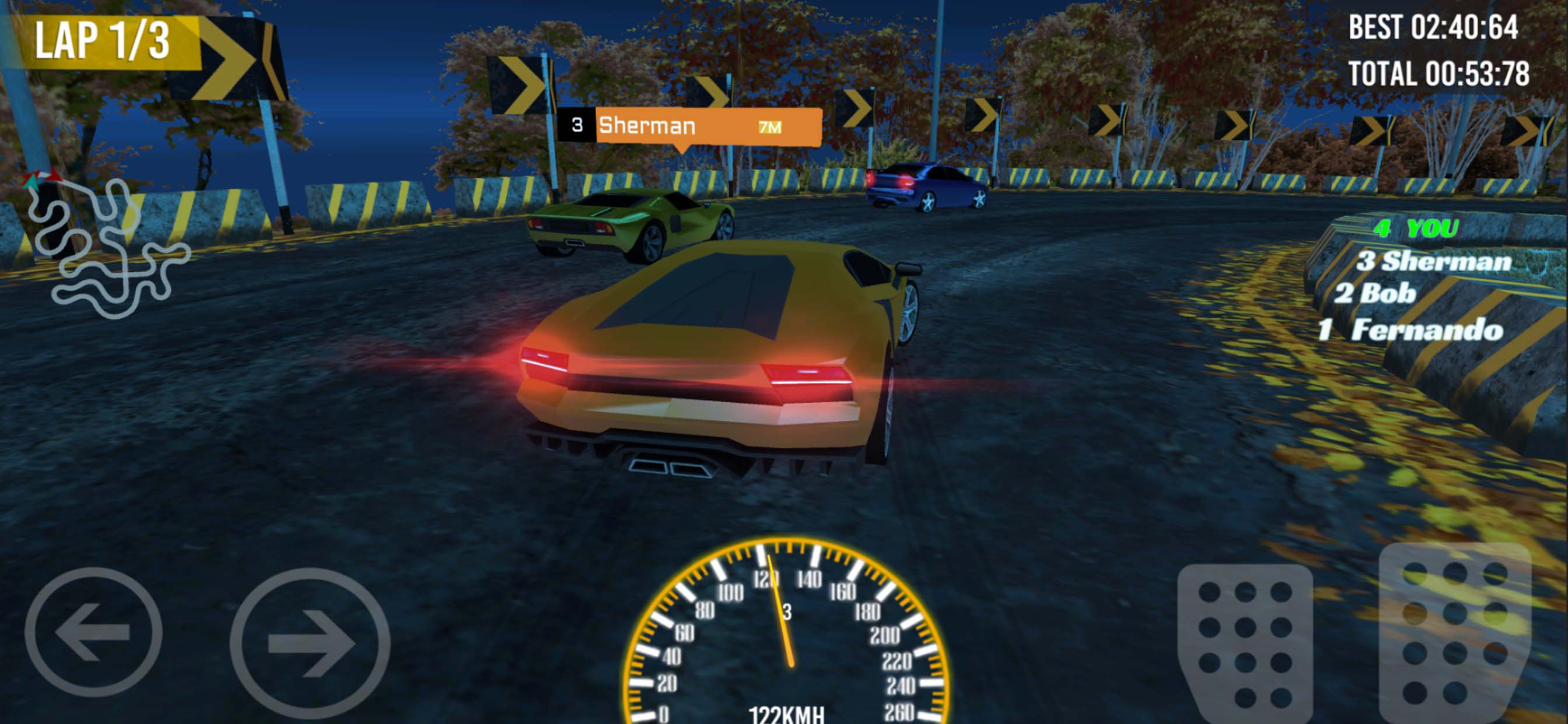 Night Race Mountain Car Racing