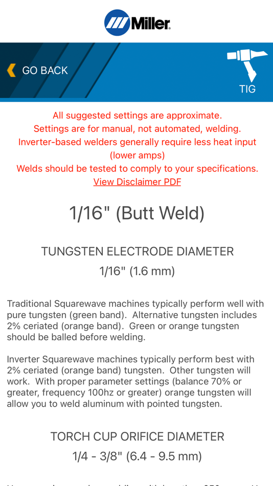 #4. Miller Weld Setting Calculator (iOS) Podle: Miller Electric Mfg Co
