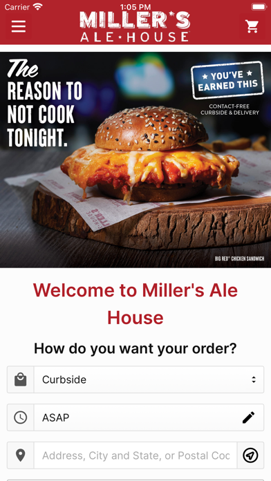 Miller's Ale House Ordering Screenshot