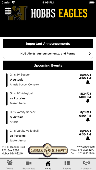 Hobbs Athletics Screenshot