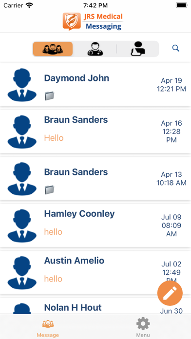 JRS Medical Messaging Screenshot