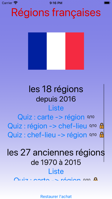 Quiz régions de France Screenshot