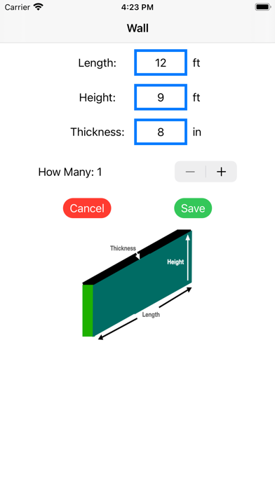 Concrete Volume Assistant Screenshot