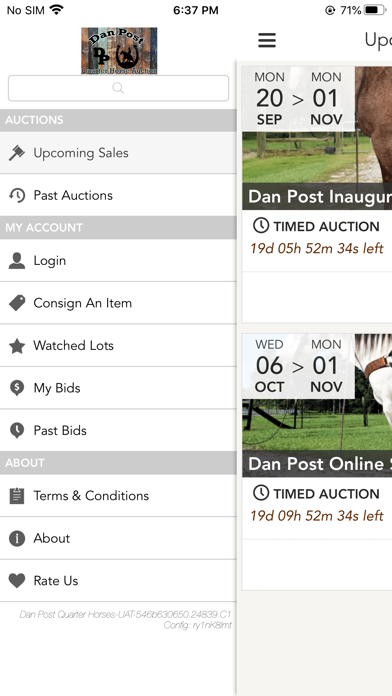 Dan Post Quarter Horse Auction Screenshot
